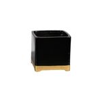 Vaso Quadrado Decorativo Preto 12x12x12cm