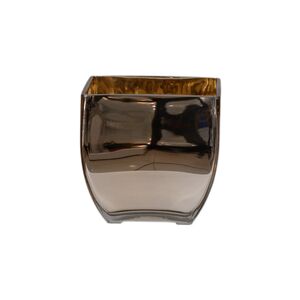 Vaso Vidro Flor Dourado