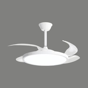 Ventoinha led  remoto-D4 30W-3EM1-Branco-106cm FANLUX