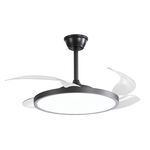 Ventoinha led  remoto-D4 30W-3EM1-Preto-106cm FANLUX