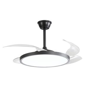 Ventoinha led  remoto-D4 30W-3EM1-Preto-106cm FANLUX