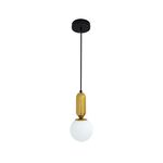 Candeeiro de 1 Lâmpada Preto e Dourado