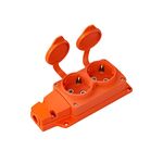 FICHA DUPLO 1X16AMP LARANJA