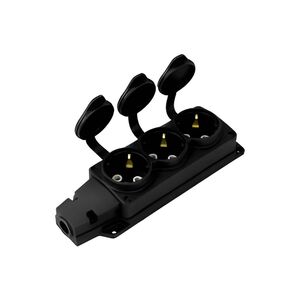 FICHA TRIPLA 1X16AMP FEMEA PRETO