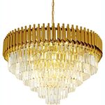 LUSTRE DE CRISTAL DOURADO CIRC