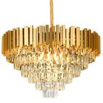 LUSTRE DE CRISTAL DOURADO REDONDO