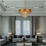 LUSTRE DE CRISTAL DOURADO REDONDO