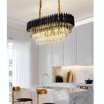 LUSTRE DE CRISTAL DOURADO RETANGULAR
