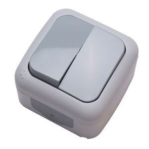 Interruptor Duplo Estanque Cinzento PALMYE Ref.90555502