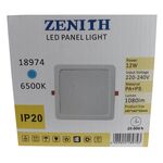 Painel Led Interior Quadrado Branco 12W 220V-240V 6500K