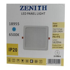 Painel Led Interior Quadrado Branco 18W 220V-240V 6500K