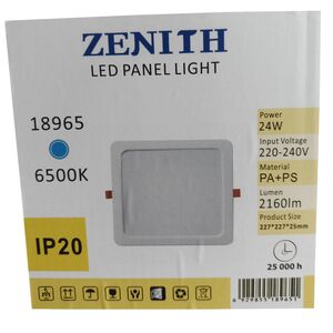 Painel Led Interior Quadrado Branco 24W 220V-240V 6500K