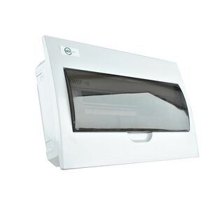 Quadro Plástico 18 Módulos Interior Branco com Porta Opaca LWDF 18