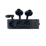 Régua com 3 Tomadas Schuko 2P+T IP44 Pretas 3KMP