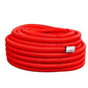 Tubo Corrugado Com Guia 75mm 50Mt Vermelho 2WW