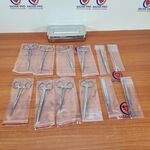 Kit de Pequena Cirurgia 13 Peças Inox Caixa Lisa - Autoclavável