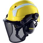 Capacete Uvex Forestry - Amarelo c/ Viseira e Abafador