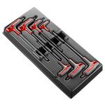 Jogo 7 Chaves Macho Sextavada Pega em T Facom