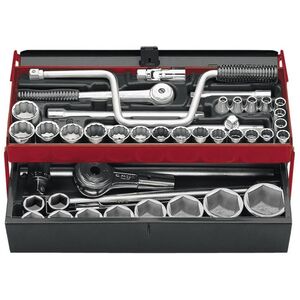 Jogo Chave Caixa Mista (1/2"- 3/4") Facom - 40 Peças