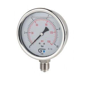 Manómetro Glicerina Genebre 100mm 1/2" - 0-100 bar Inox