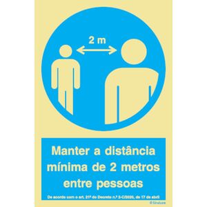 Sinalux AL/T1 - Manter Distância Mínima 2 Mt/Pessoa