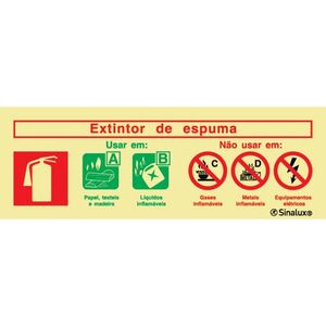 Sinalux PVC FL/1F - Pictog.+Inf.de Uso Extint.Espuma