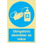 Sinalux T1 Vinil Opaco - Obrigatório Desinfectar as Mão