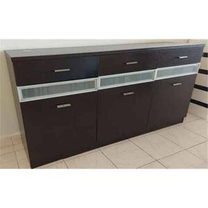 Aparador 3g3p Melamina Wengue 1530x400x840 Sem marca