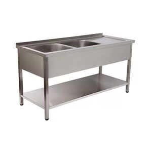 Bancada Lavagem 2 Cubas Inox 1800x700x800 Sem marca