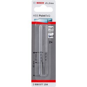 Broca Hss Pointteq, Din 338 1,5 Mm 2608577154 BOSCH