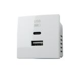 Carregador Duplo Usb Tipo A E Tipo C Branco Ref. 4538 EFAPEL
