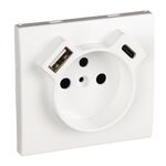 Centro Para Tomada Schuko + Usb Tipo A E Tipo C Ref.9 EFAPEL