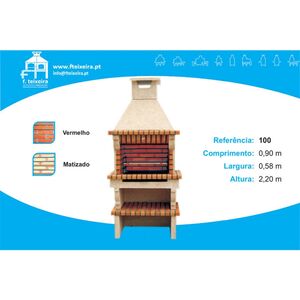 Churrasqueira 100 Simples C/ Grelha 90x58x220 F.TEIXEIRA