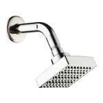 Chuveiro Quadrado Cromado 85x85mm 1C Tubo Flux