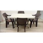 Cj Mesa Plast/met Rattan+4 Cad 120x70 Cinza - Flora FLORA