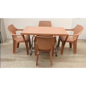 Cj Mesa Plast/met Rattan+4 Cad 120x70 Teka - Flora FLORA