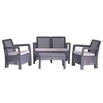 Conj Tarifa 2 Sofas+1 Mesa Preto 568189 - Allibert ALLIBERT