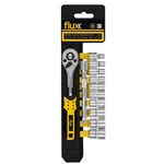 Conjunto Chave Caixa Cromo Vanadium 12 Peças 1/4 Flux
