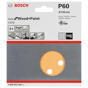 Disco Lixar Mad 125mm P60 Bl5 2608605068 - Bosch BOSCH