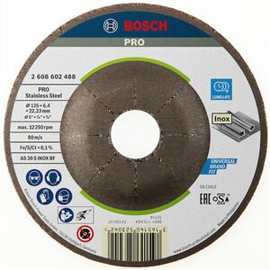 Disco Rebarbar Inox 125x6x22,23 Pro 2608602488-bosch BOSCH