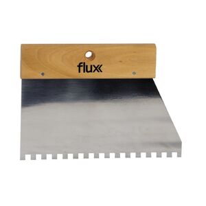 Espátula Dentada Inox Cabo Madeira 6x6 180mm Flux
