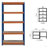 Estante 5prat 177x90x45 Azul/laranja TEICOCIL
