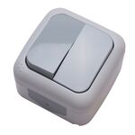 Interruptor Duplo Estanque Cinzento Palm VIKO by Panasonic