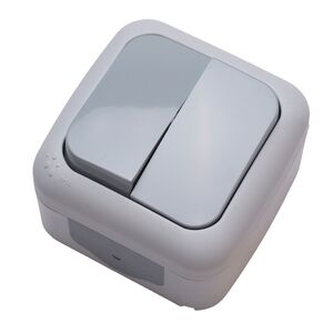 Interruptor Duplo Estanque Cinzento Palm VIKO by Panasonic