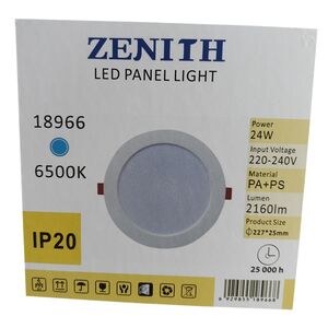 Painel Led Interior Redondo Branco 24w 220v-240v 6500k ZENIT
