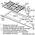 Placa Gas 90 S6  Pcr9a5b90 Inox - Bosch BOSCH