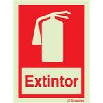 Placa Sinal Incendio Extintor 150x200mm SINALUX