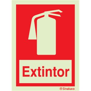 Placa Sinal Incendio Extintor 150x200mm SINALUX