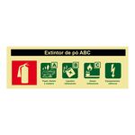 Placa Sinal Incendio Extintor Abc 240x85mm SINALUX