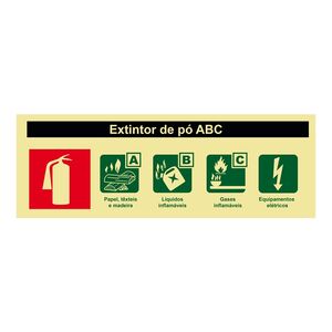 Placa Sinal Incendio Extintor Abc 240x85mm SINALUX